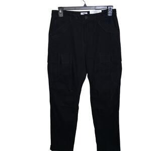 Mode of One Men's Regular-Fit Cotton Tapered Cargo Pants, Deep Black, 30 $70